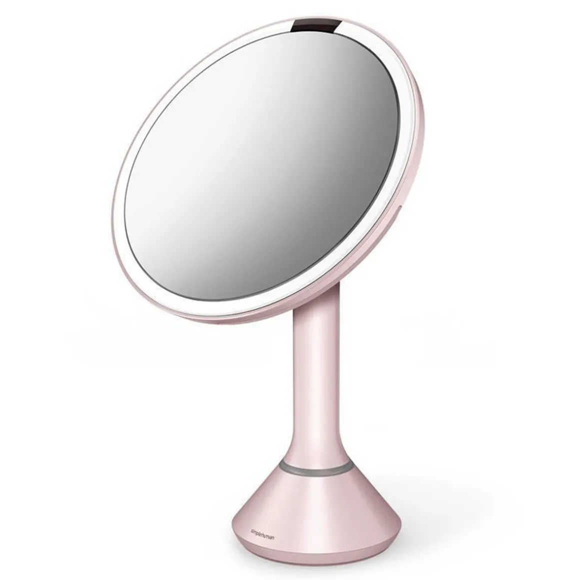 Sminkespeil med lys, sensor og oppladbart 20cm - Rosa