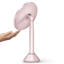 Sminkespeil med lys, sensor og oppladbart 20cm - Rosa