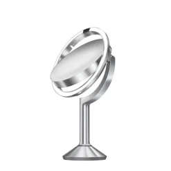 Sminkespeil trio med lys, sensor og oppladbart - Børstet stål