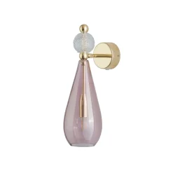 Smykke vegglampe M - Obsidian/klar/Gull