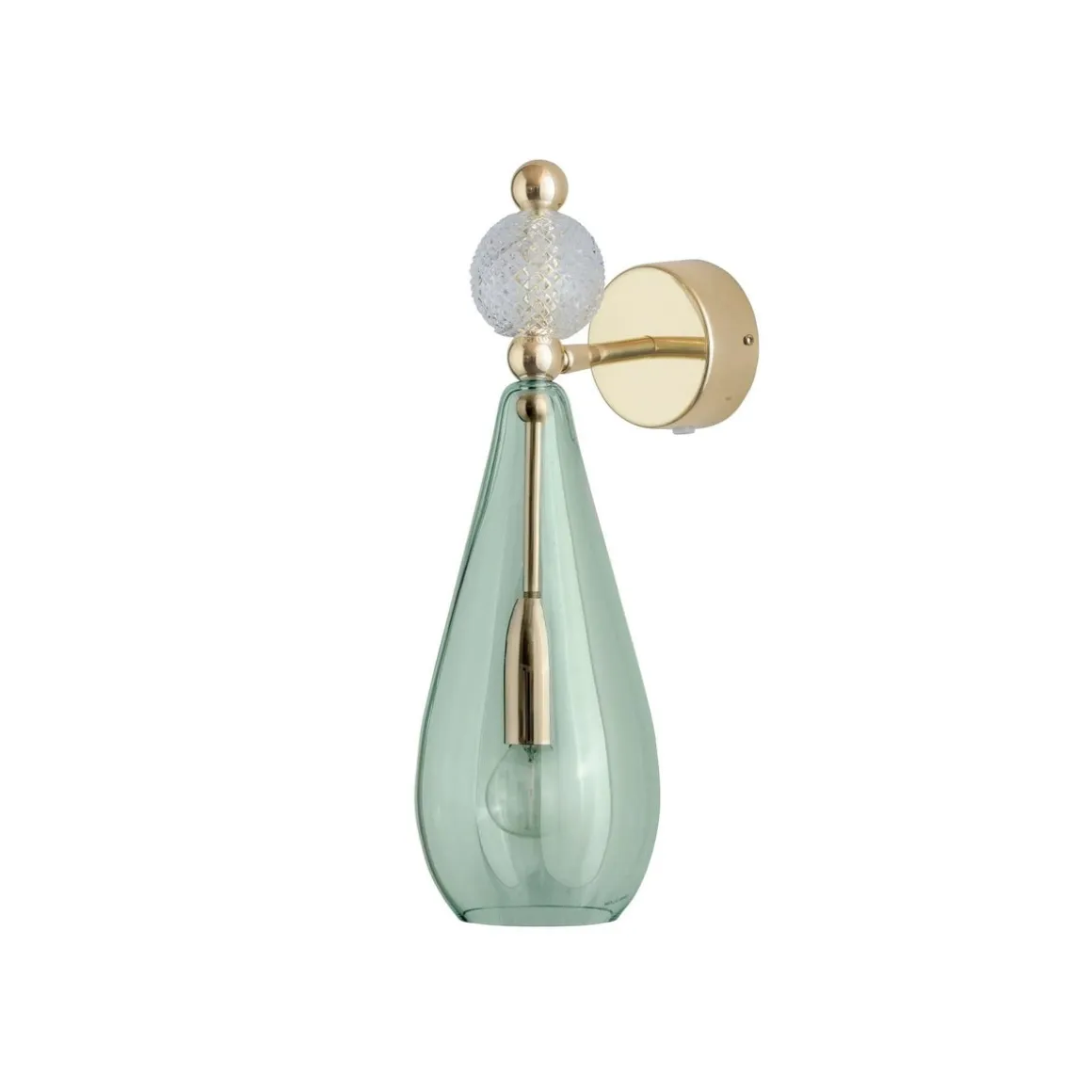 Smykke vegglampe M - Skogsgrønn/Gull