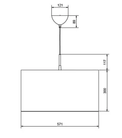 Soft takpendel 57 cm E27