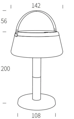 Solar bordlampe 2,2W 2700 Kelvin IP44 utendørs med solcelle