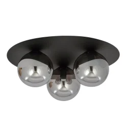 Solar taklampe 3 lys - Svart/Røykfarget