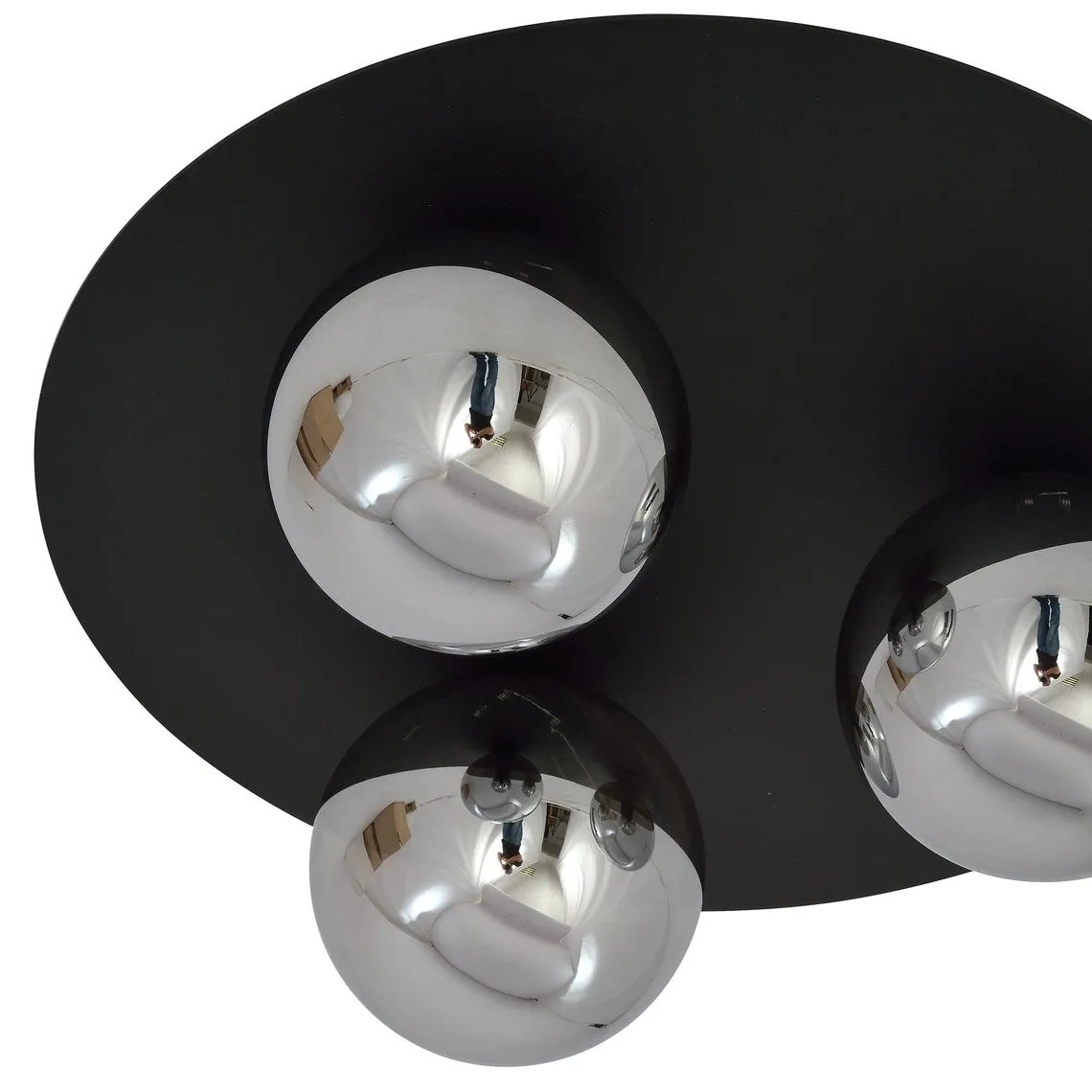 Solar taklampe 3 lys - Svart/Røykfarget