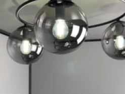 Sopra taklampe 3-lys - Svart/Opal
