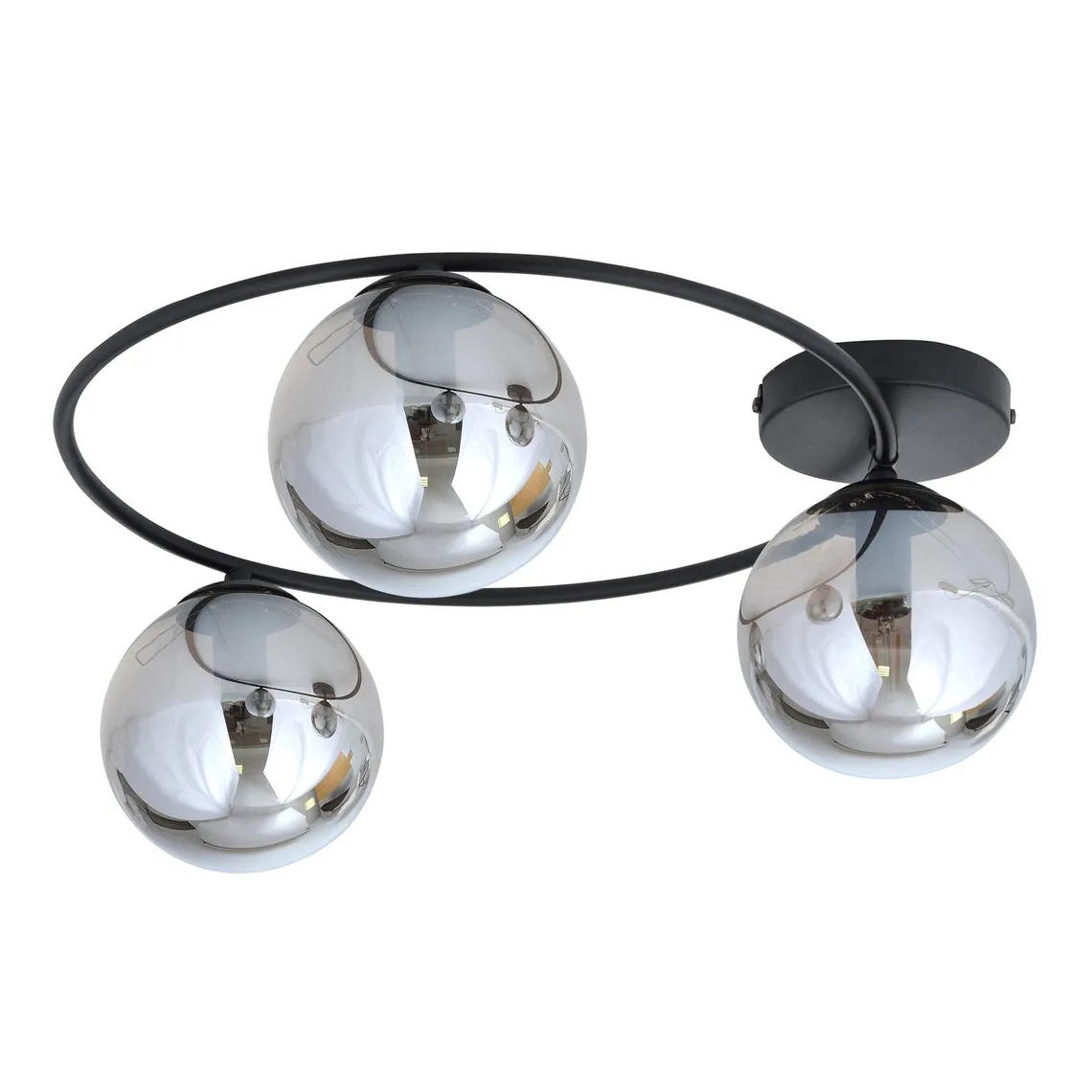 Sopra taklampe 3-lys - Svart/Røykfarget