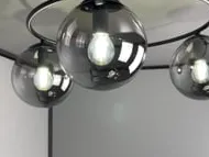 Sopra taklampe 3-lys - Svart/Røykfarget