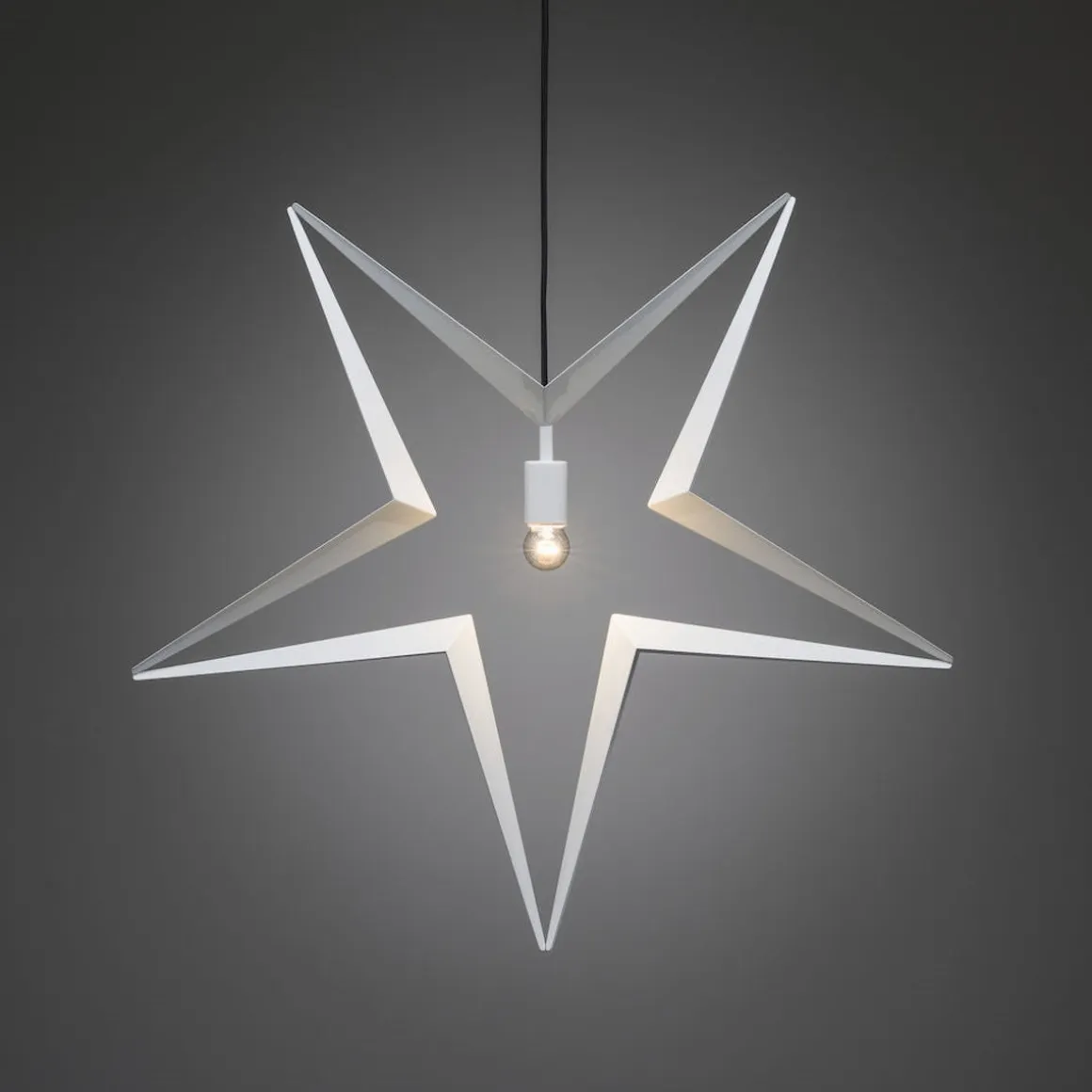 Stor adventstjerne i metall 80cm - hvit