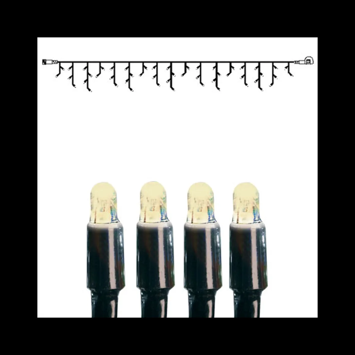System led istappslynge 3 meter 50 lys varmhvit - Svart