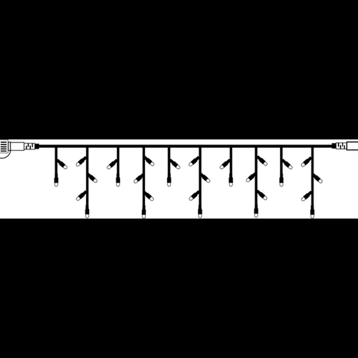 System led istappslynge 3 meter 50 lys varmhvit - Svart