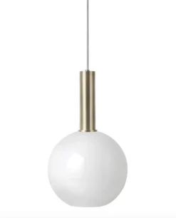 Taklampe Collect Opal Sphere-High Socket - Messing