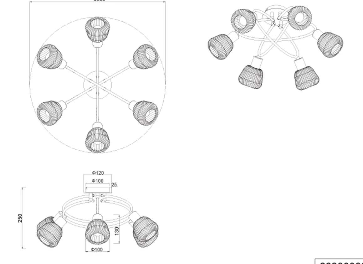 Tarifa taklampe 6-lys