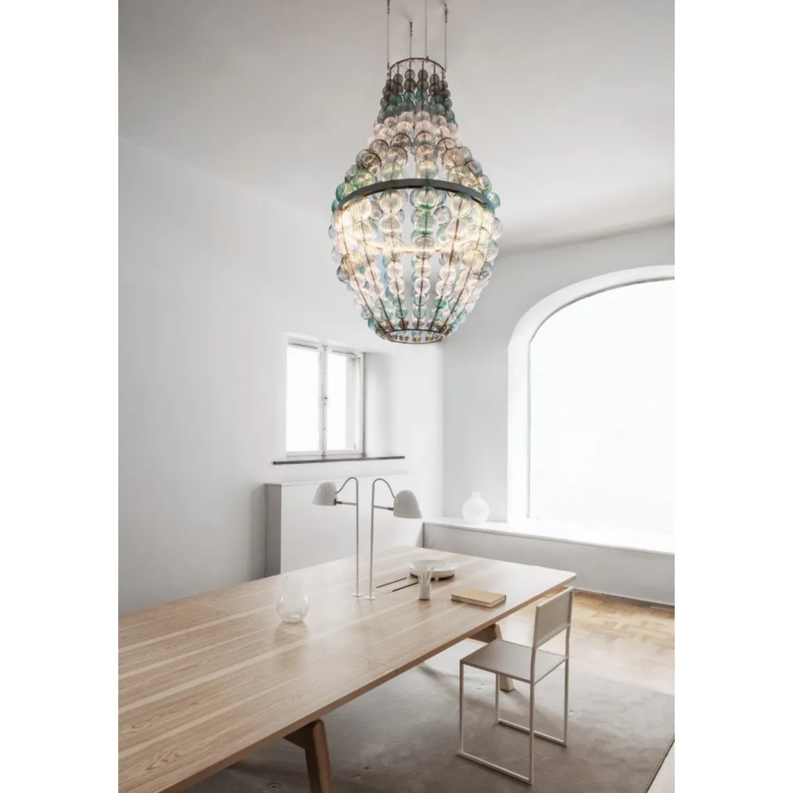 The Crown lysekrone 135 cm - Håndblåst glass