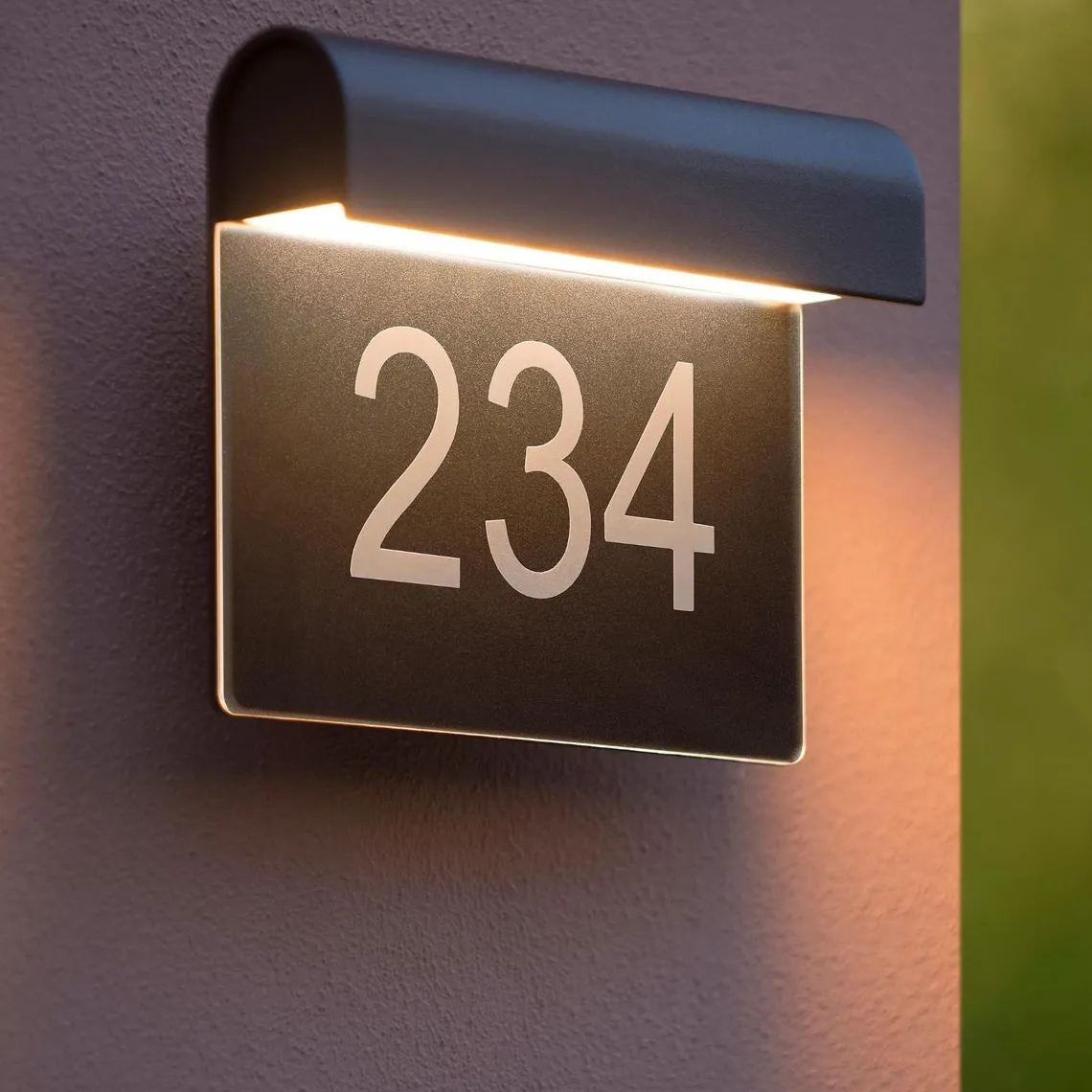 Thesi utendørs vegglampe med husnummer - Svart