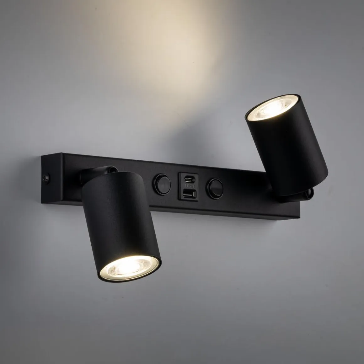 Top vegglampe med USB