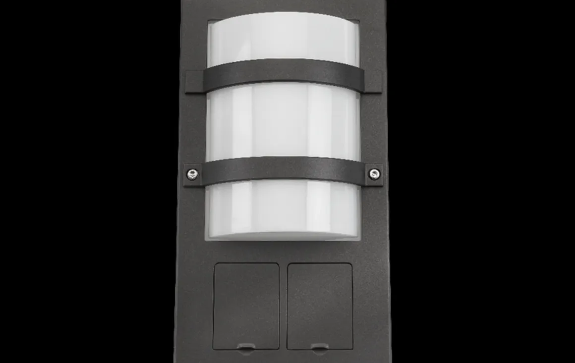 Trio Socket Grafitt 11W LED 3000K Ra>80 m/stikkontakt