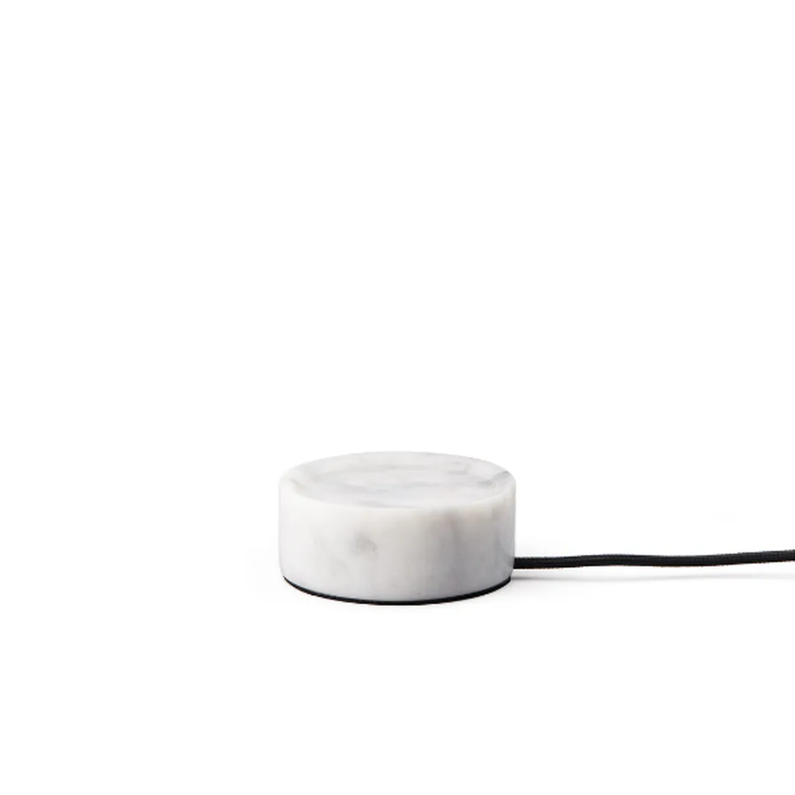 Trip oppladbar bordlampe - Hvit marmor/Hvit skjerm