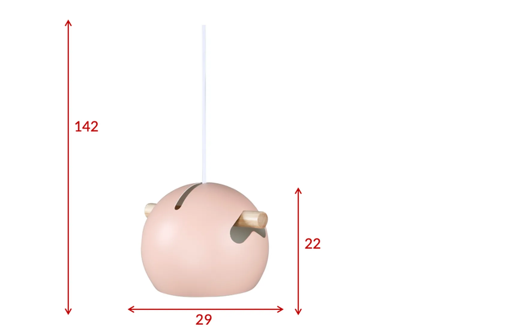 Tubbie takpendel 29 cm - Dusty Pink