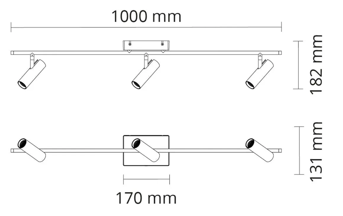 Tube Micro Track taklampe 18W 2700K Dimbar