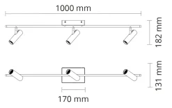 Tube Micro Track taklampe 18W 2000-2800K dim to warm