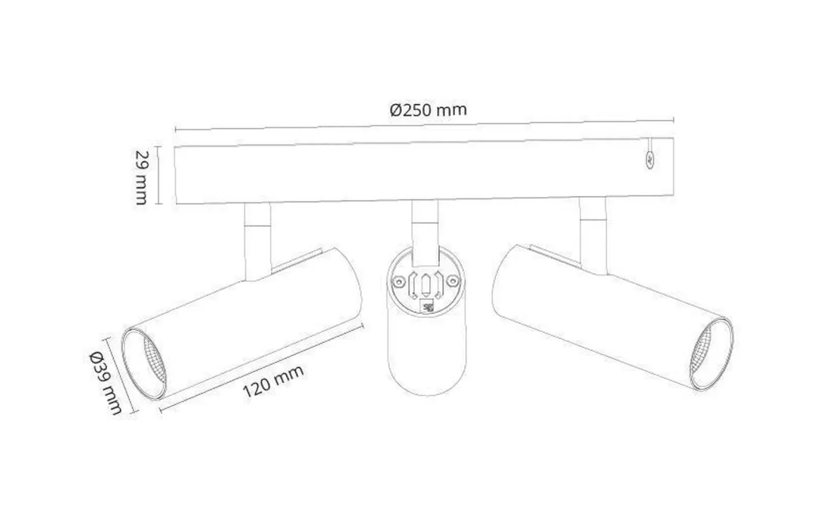 Tube Micro Trio taklampe 18W 2000-2800K dim to warm