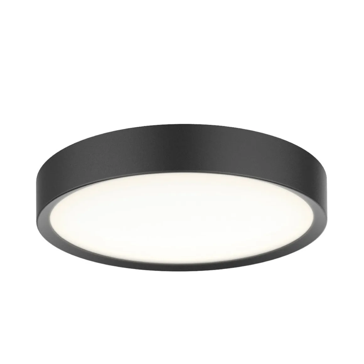 Universal taklampe 28 cm 3-step dim 12W 3000 Kelvin IP44 - Svart