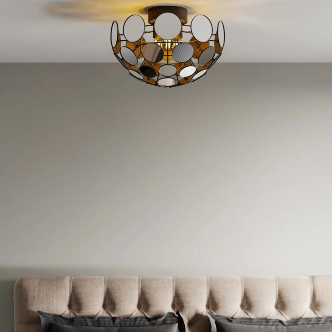 Vanita plafond 50 cm - Svart/Speil