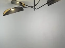 Vene taklampe 4-lys - Svart/Natur