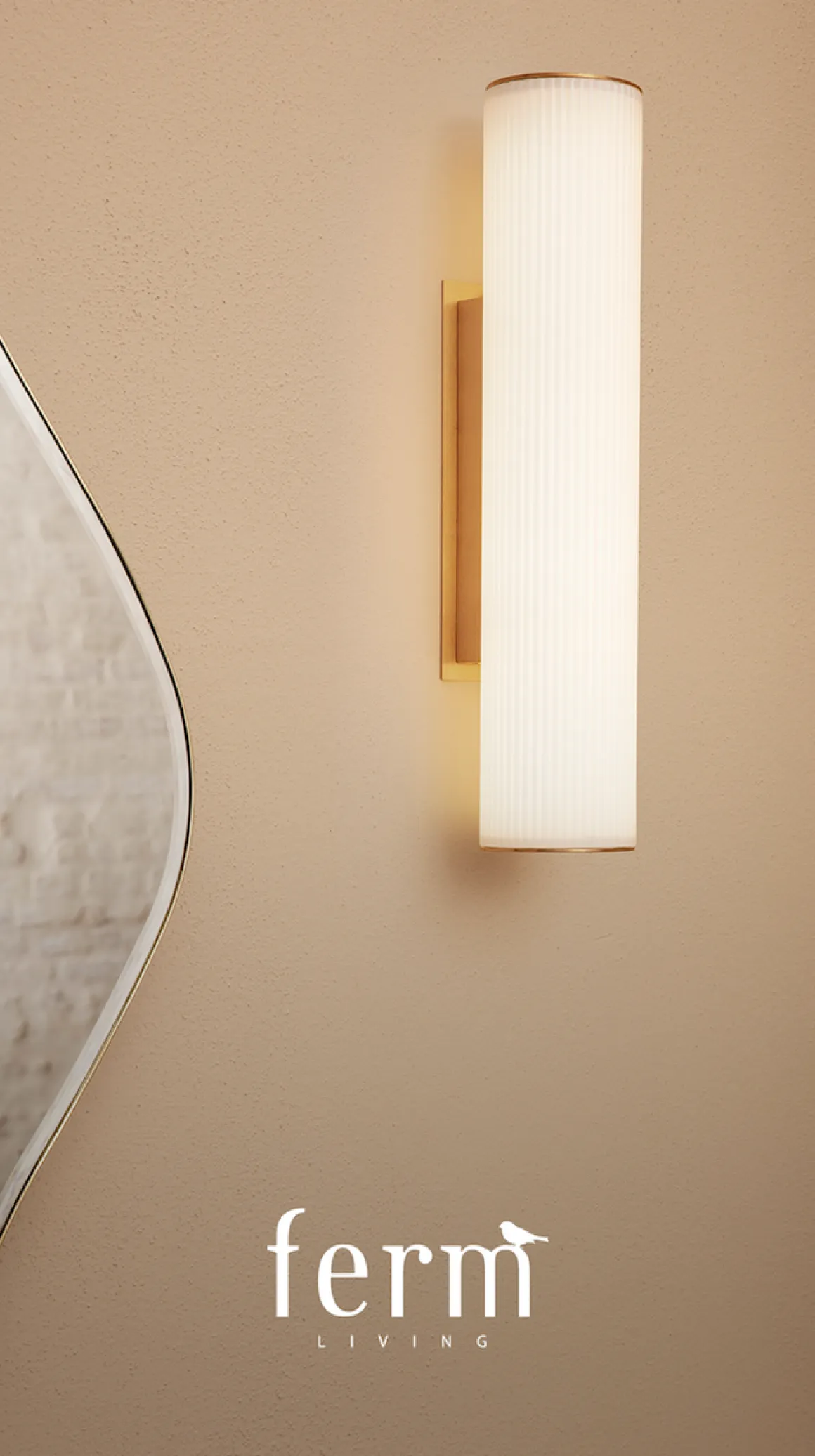 Vuelta Vegglampe 40cm - hvit /messing