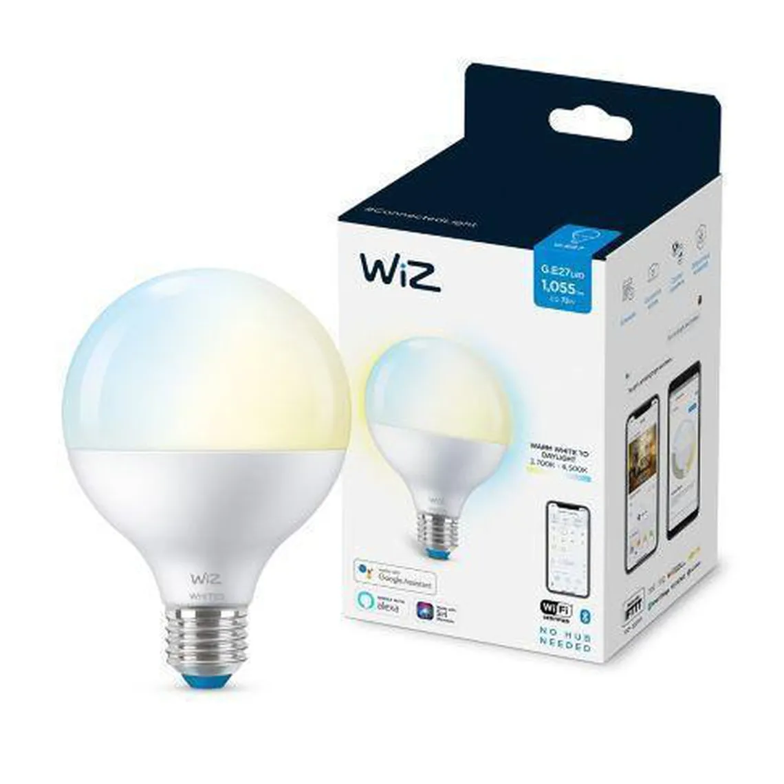 WiZ E27 Lyspære G95 11W Wifi - Justerbar fargetemperatur