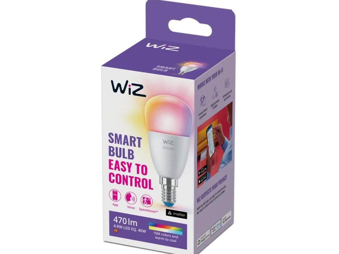 WiZ E14 Lyspære 4,9W Wifi P45 - Fullfarge