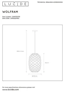 Wolfram takpendel 32 cm