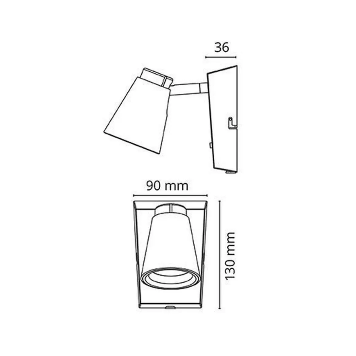 Zoom Square m/ dimmer 6W LED - Svart